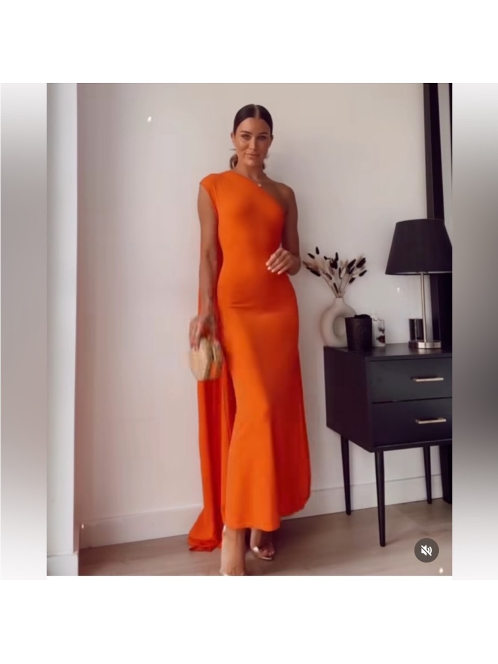 ZARA One Shoulder Cape Maxi Dress - Picture 5 of 16